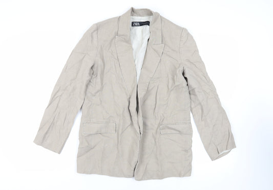 Zara Womens Beige Jacket Blazer Size M - Open