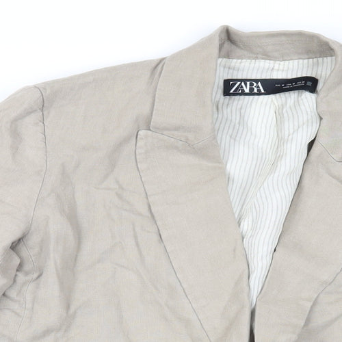 Zara Womens Beige Jacket Blazer Size M - Open