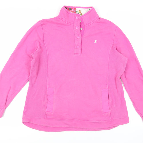 Joules Womens Pink Cotton Pullover Sweatshirt Size 18 Snap - Logo