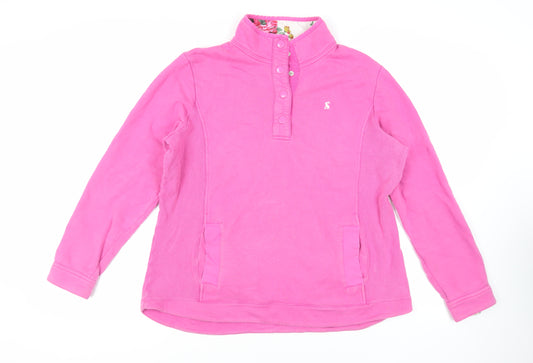 Joules Womens Pink Cotton Pullover Sweatshirt Size 18 Snap - Logo