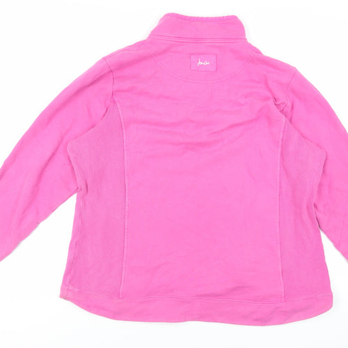 Joules Womens Pink Cotton Pullover Sweatshirt Size 18 Snap - Logo