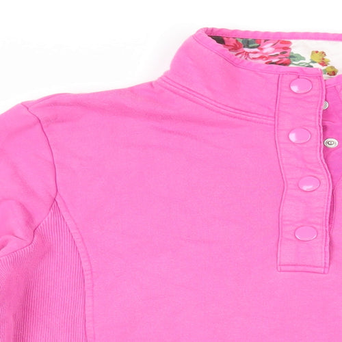 Joules Womens Pink Cotton Pullover Sweatshirt Size 18 Snap - Logo