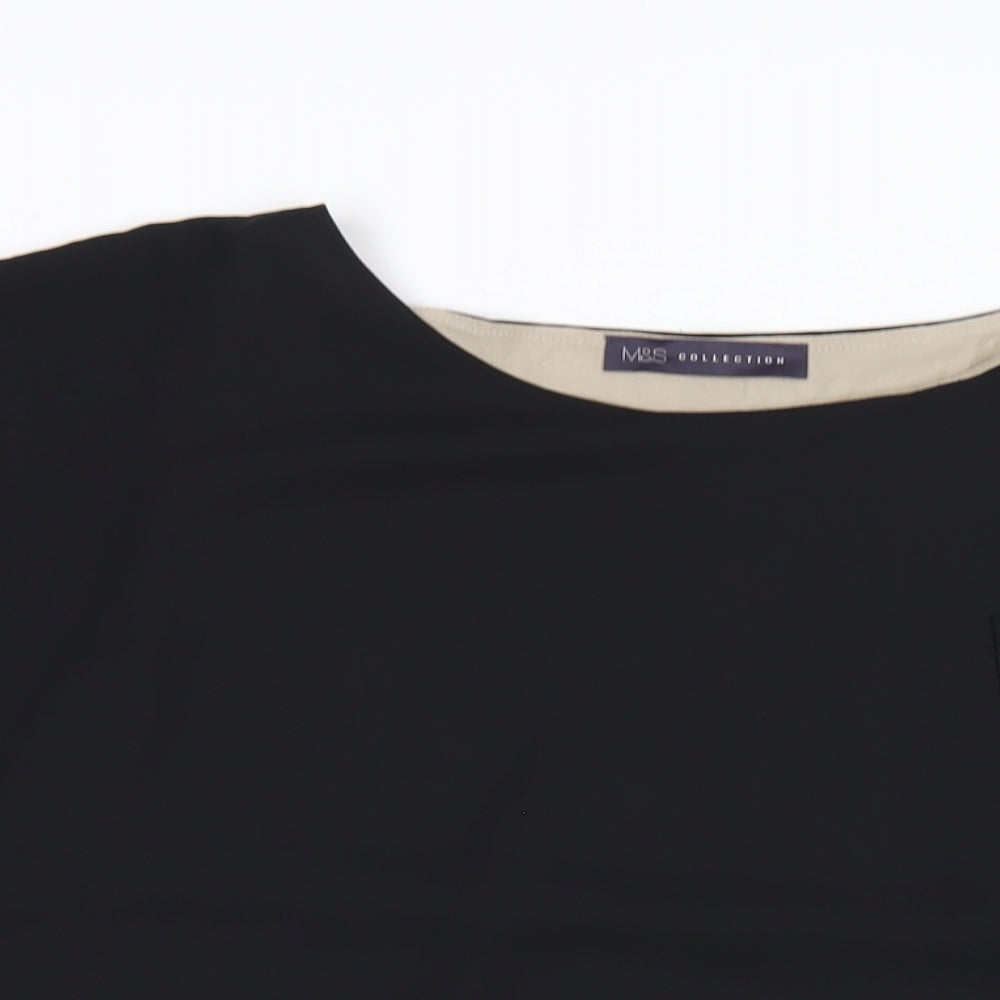 Marks and Spencer Womens Black Viscose Basic T-Shirt Size 22 Round Neck