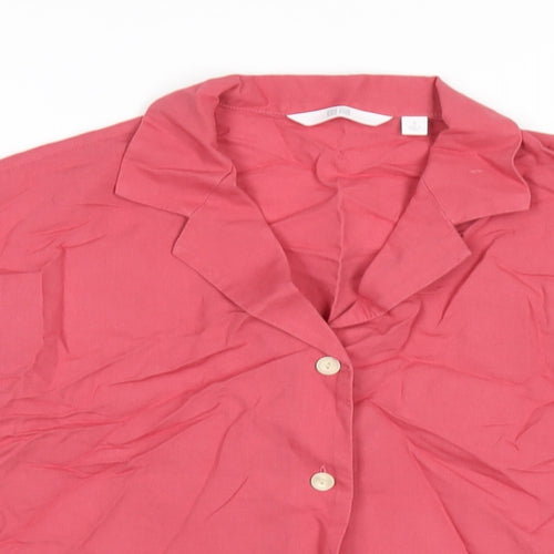 Uniqlo Womens Pink Cotton Basic Button-Up Size S Collared