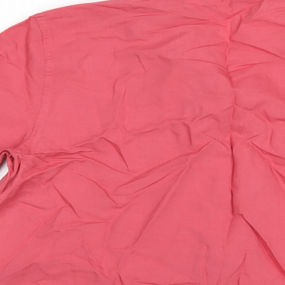 Uniqlo Womens Pink Cotton Basic Button-Up Size S Collared