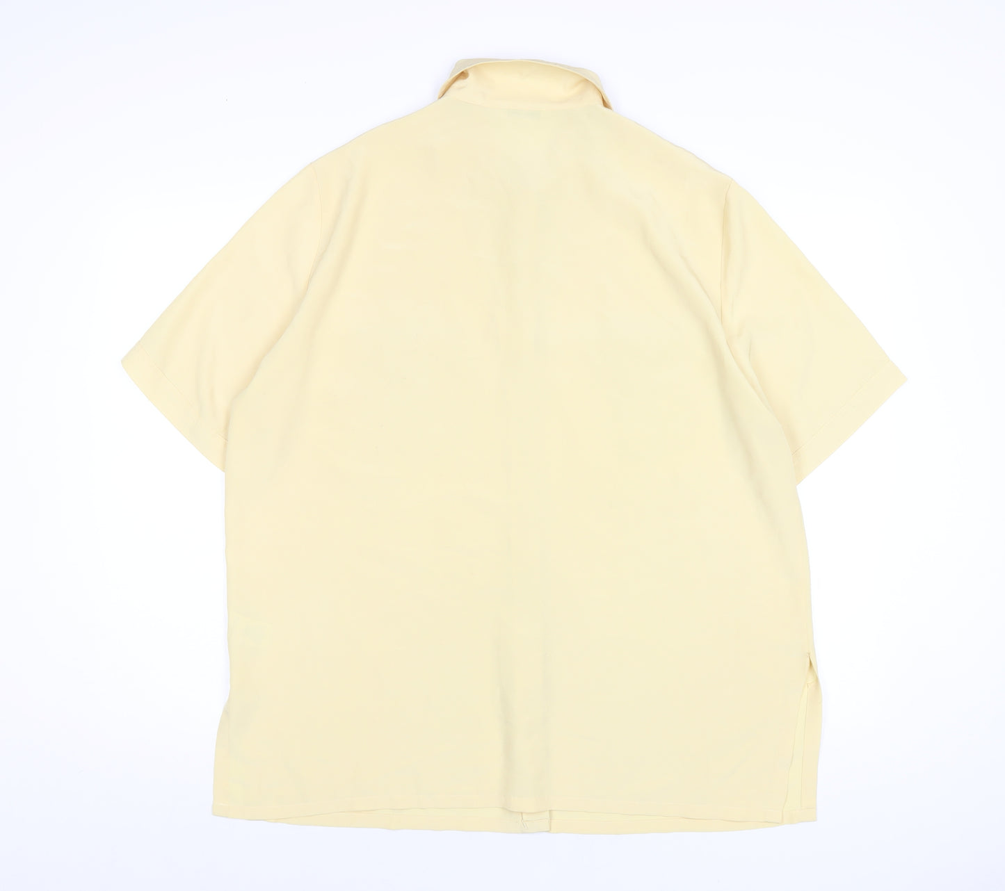 Marks and Spencer Womens Yellow Polyester Basic Button-Up Size 18 Collared