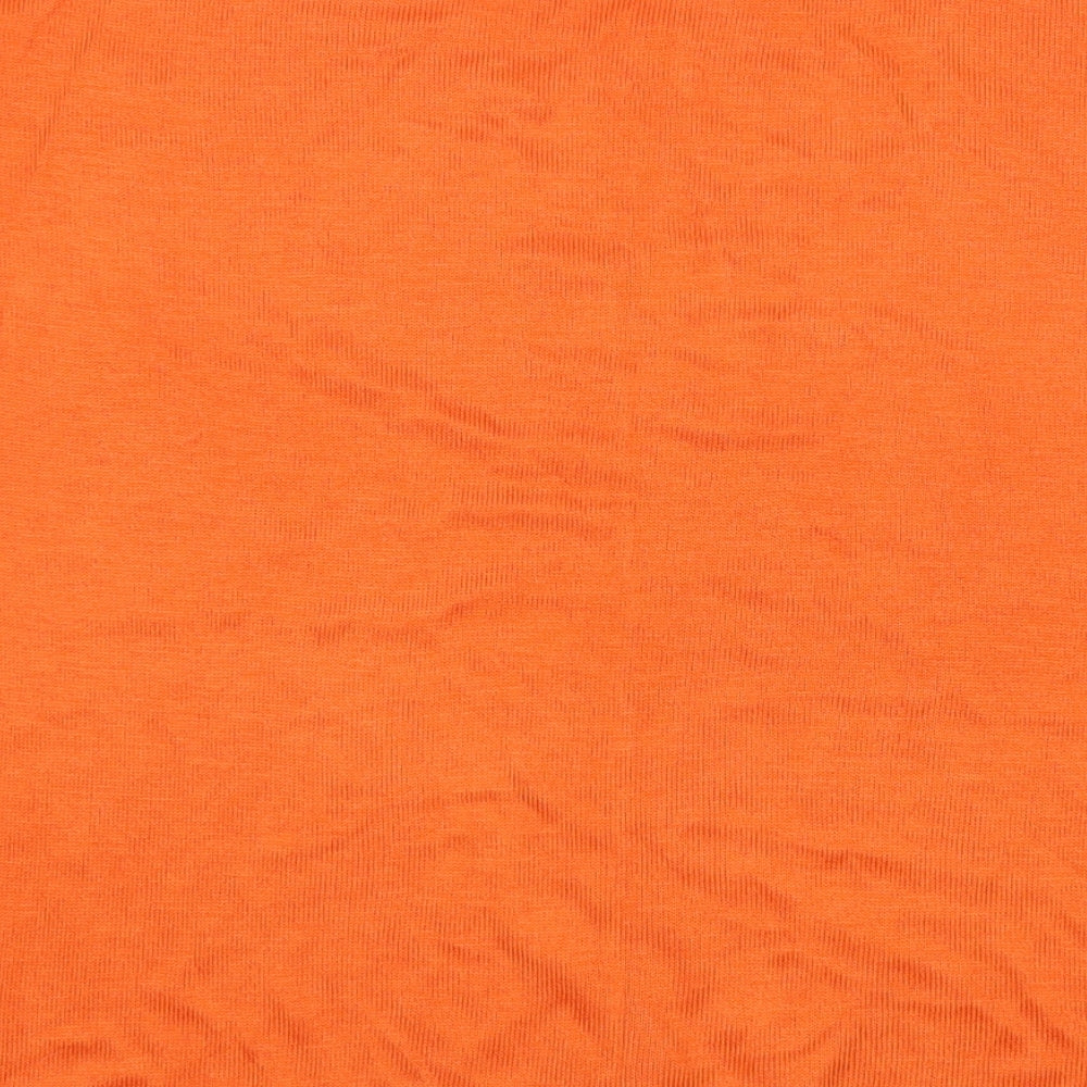 Marks and Spencer Womens Orange Round Neck Viscose Pullover Jumper Size L