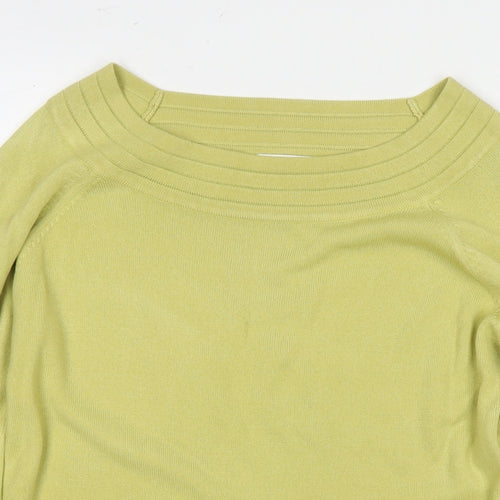 Marks and Spencer Womens Yellow Round Neck Acrylic Pullover Jumper Size 12