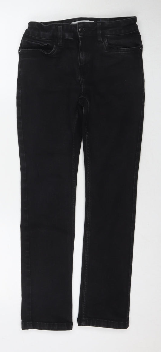 NEXT Womens Black Cotton Skinny Jeans Size 12 L25 in Regular Zip