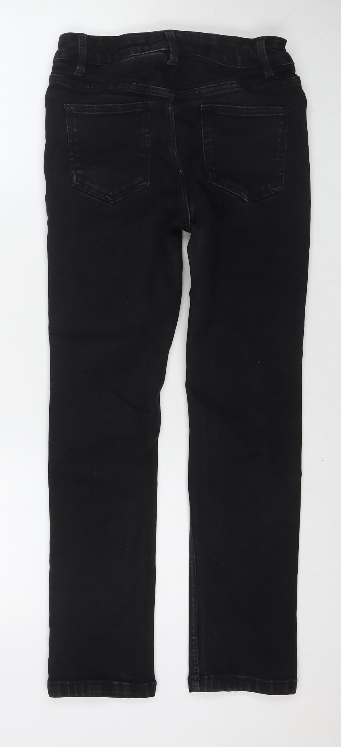 NEXT Womens Black Cotton Skinny Jeans Size 12 L25 in Regular Zip