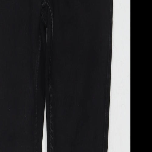 NEXT Womens Black Cotton Skinny Jeans Size 12 L25 in Regular Zip