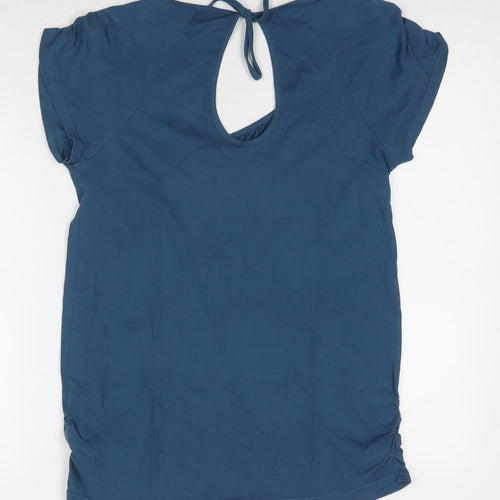 Dorothy Perkins Womens Blue Cotton Basic T-Shirt Size 10 Round Neck