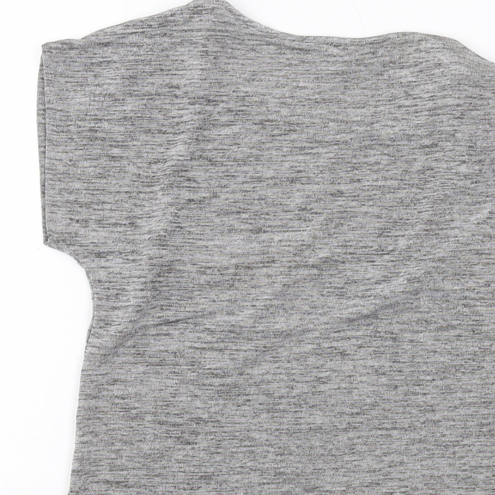 Warehouse Womens Grey Polyester Basic T-Shirt Size 10 Round Neck