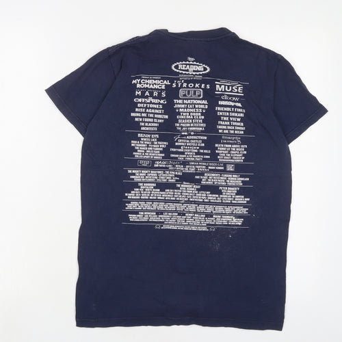 Reading Festival Womens Blue Cotton Basic T-Shirt Size S Crew Neck - 2011