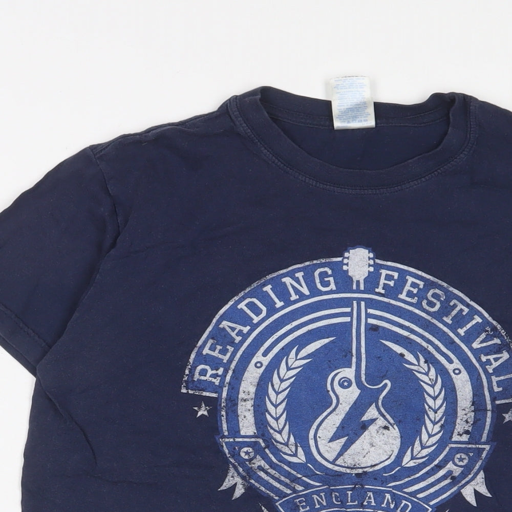 Reading Festival Womens Blue Cotton Basic T-Shirt Size S Crew Neck - 2011