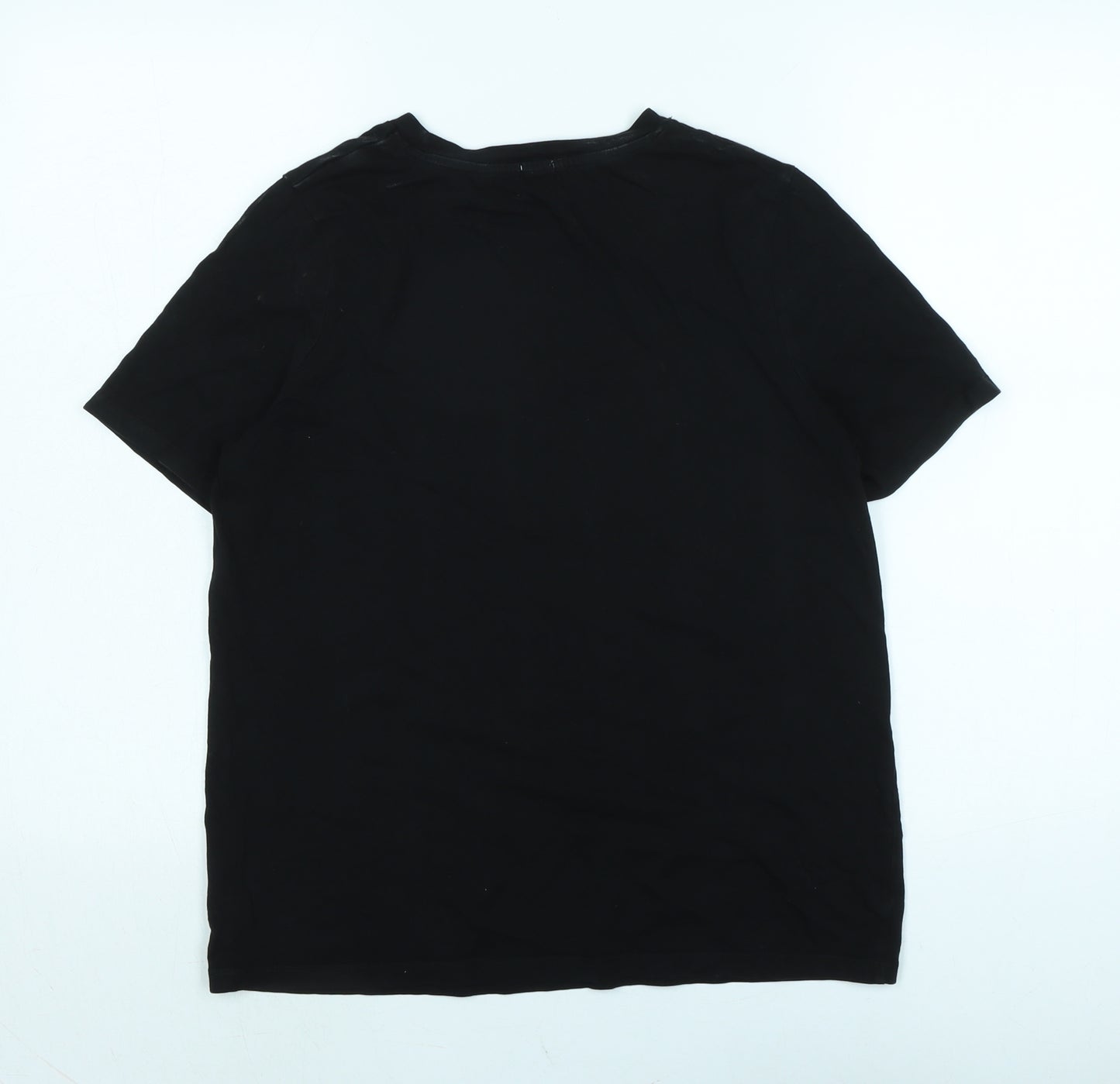 River Island Womens Black Cotton Basic T-Shirt Size 10 Crew Neck