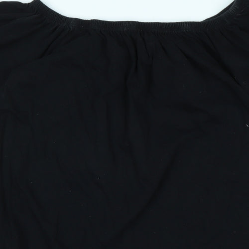 ASOS Womens Black Cotton Basic Blouse Size 12 Off the Shoulder