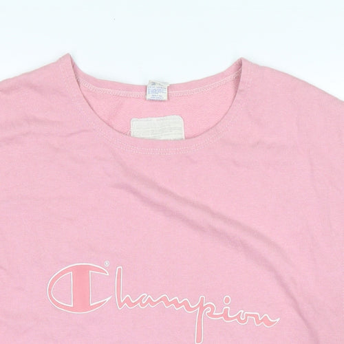 Champion Womens Pink Cotton Basic Tank Size XL Boat Neck - Champion