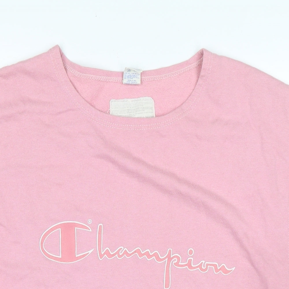 Champion Womens Pink Cotton Basic Tank Size XL Boat Neck - Champion