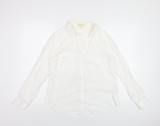 Cloth & Stone Womens White Lyocell Basic Button-Up Size S Collared