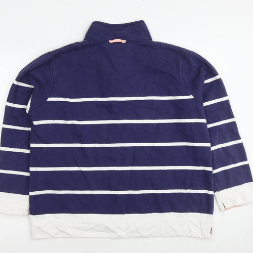 Crew Clothing Womens Blue Striped Cotton Pullover Sweatshirt Size 18 Pullover