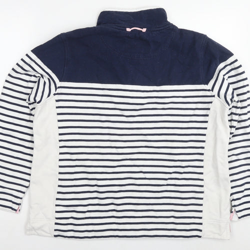 Joules Womens White Striped Cotton Pullover Sweatshirt Size 18 Pullover