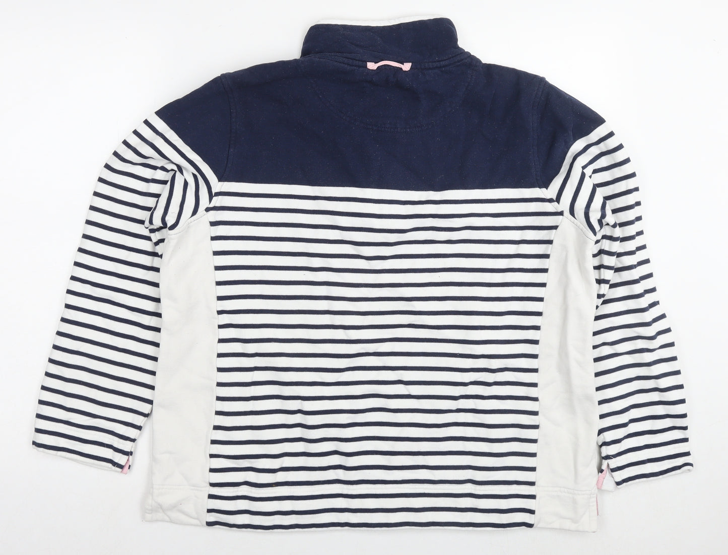 Joules Womens White Striped Cotton Pullover Sweatshirt Size 18 Pullover