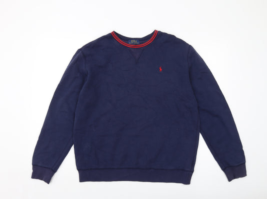 Polo Ralph Lauren Womens Blue Cotton Pullover Sweatshirt Size 18 Pullover