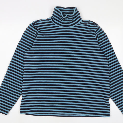 Lands' End Womens Blue Striped Polyester Pullover Sweatshirt Size 18 Pullover - 18/20