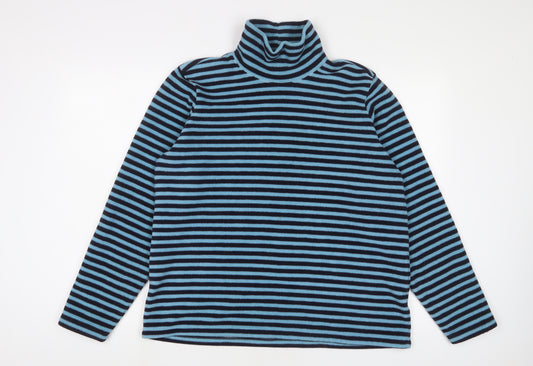 Lands' End Womens Blue Striped Polyester Pullover Sweatshirt Size 18 Pullover - 18/20