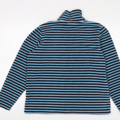 Lands' End Womens Blue Striped Polyester Pullover Sweatshirt Size 18 Pullover - 18/20