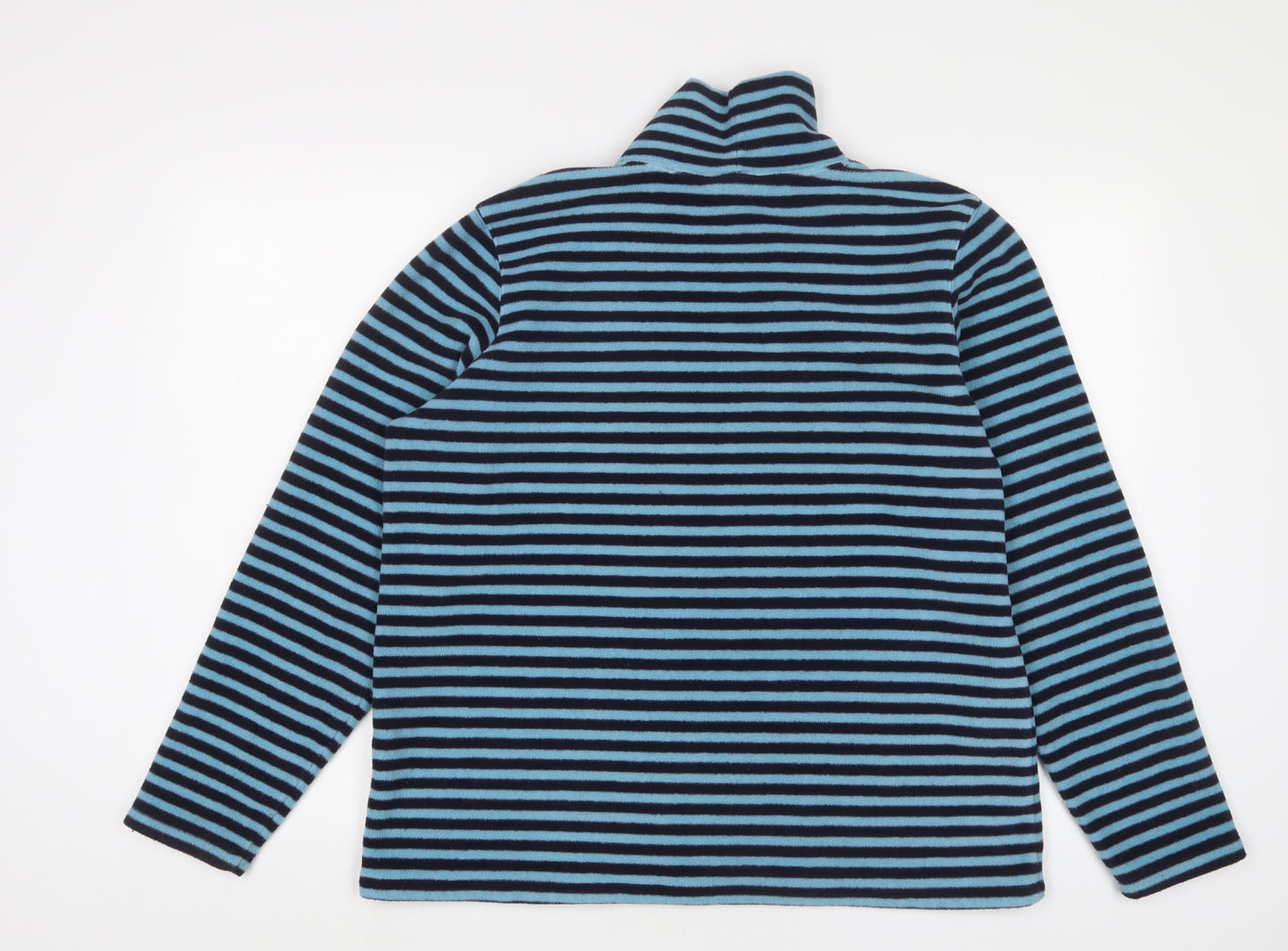 Lands' End Womens Blue Striped Polyester Pullover Sweatshirt Size 18 Pullover - 18/20