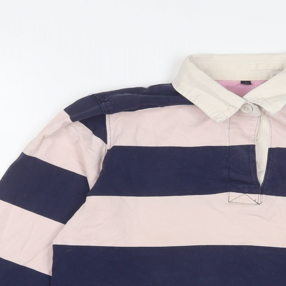 Rydale Womens Pink Striped Cotton Basic Polo Size S Collared - Logo, Embroidered