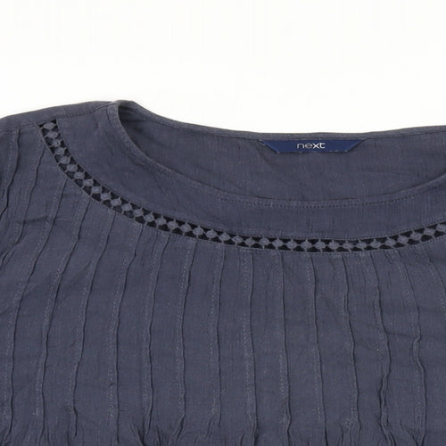 NEXT Womens Blue Cotton Basic T-Shirt Size 18 Round Neck