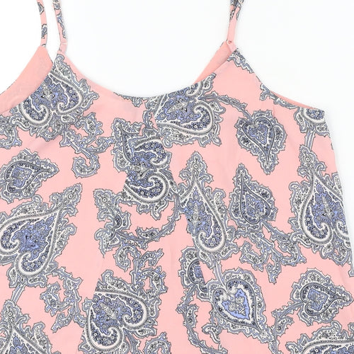 Oasis Womens Multicoloured Paisley Polycarbamide Camisole Blouse Size 10 Boat Neck