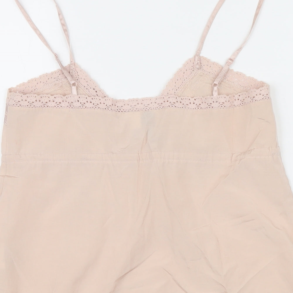 H&M Womens Pink Silk Camisole Blouse Size 8 V-Neck