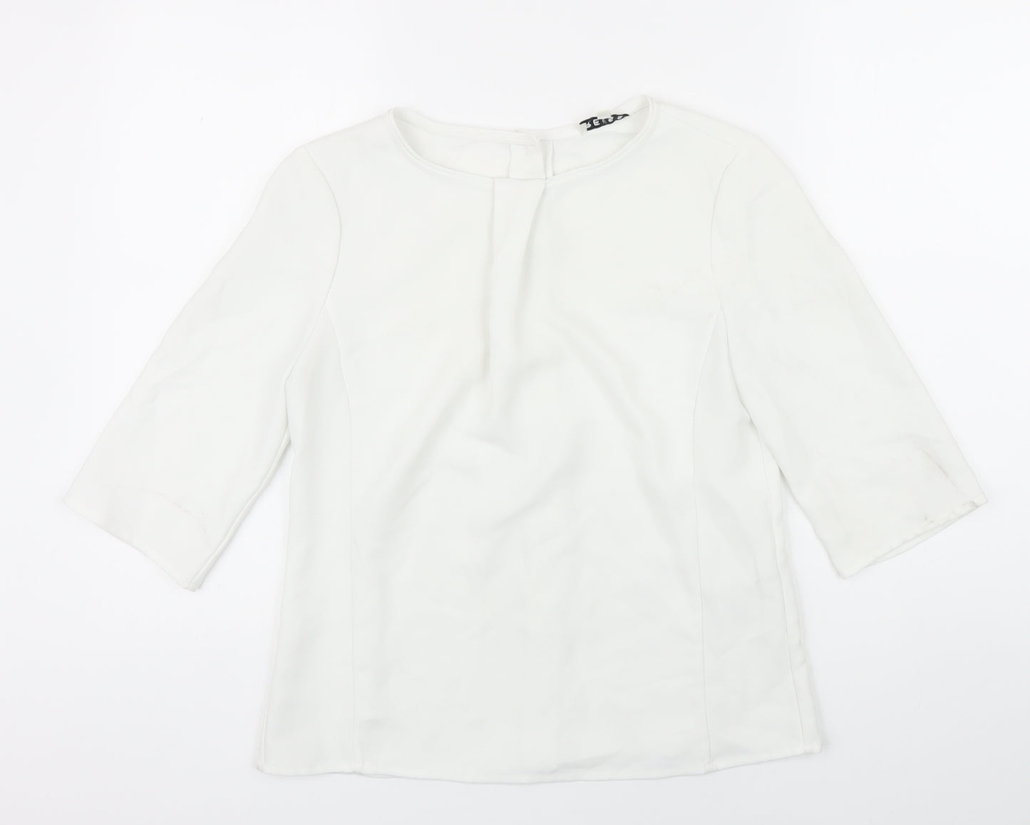 Reiss Womens White Polyester Tunic Blouse Size 8 Boat Neck