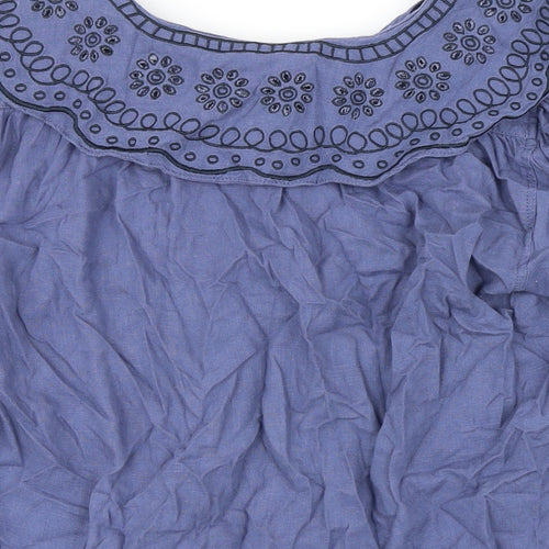 NEXT Womens Blue Viscose Tunic Blouse Size 12 V-Neck