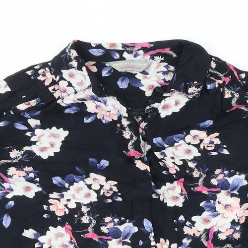 Dorothy Perkins Womens Multicoloured Floral Viscose Basic Blouse Size 8 Collared