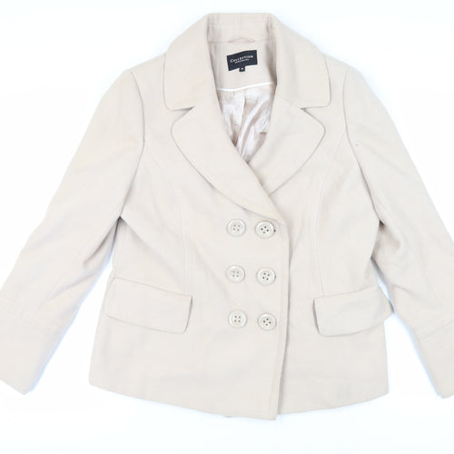 Debenhams Womens Beige Jacket Size 16 Button