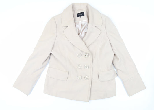 Debenhams Womens Beige Jacket Size 16 Button