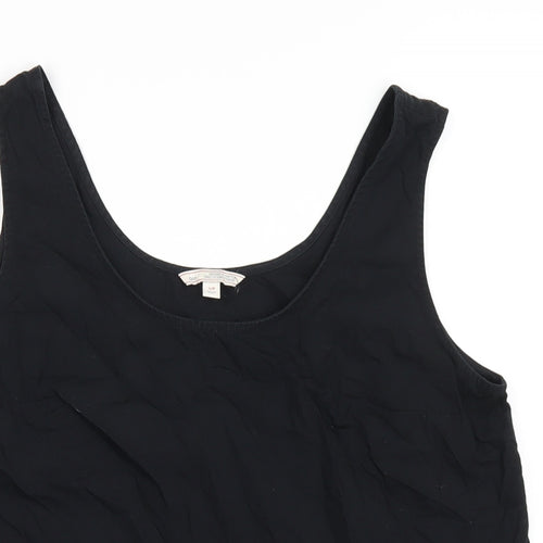 Gap Womens Black Cotton Basic Tank Size S Scoop Neck