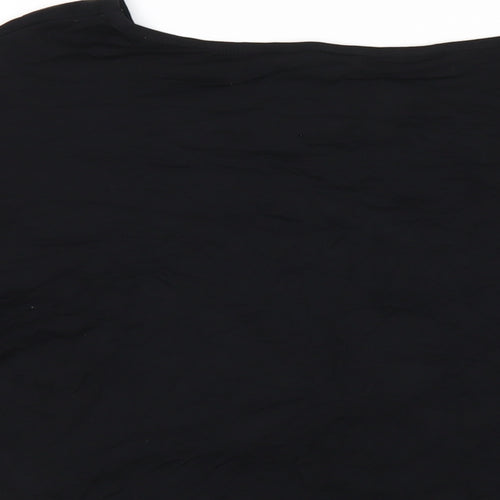 Dorothy Perkins Womens Black Viscose Basic T-Shirt Size 10 V-Neck