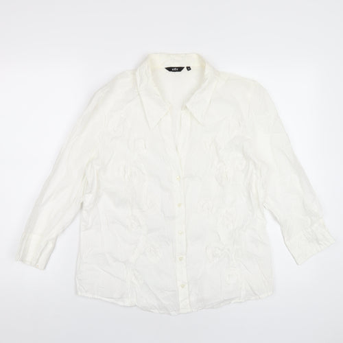 Per Una Womens White Cotton Basic Button-Up Size 18 Collared