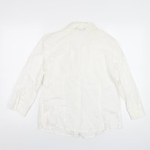 Per Una Womens White Cotton Basic Button-Up Size 18 Collared