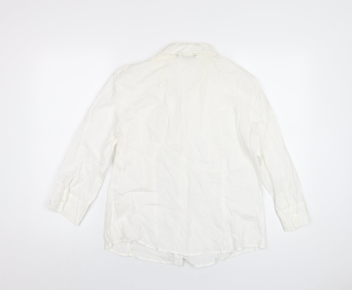 Per Una Womens White Cotton Basic Button-Up Size 18 Collared