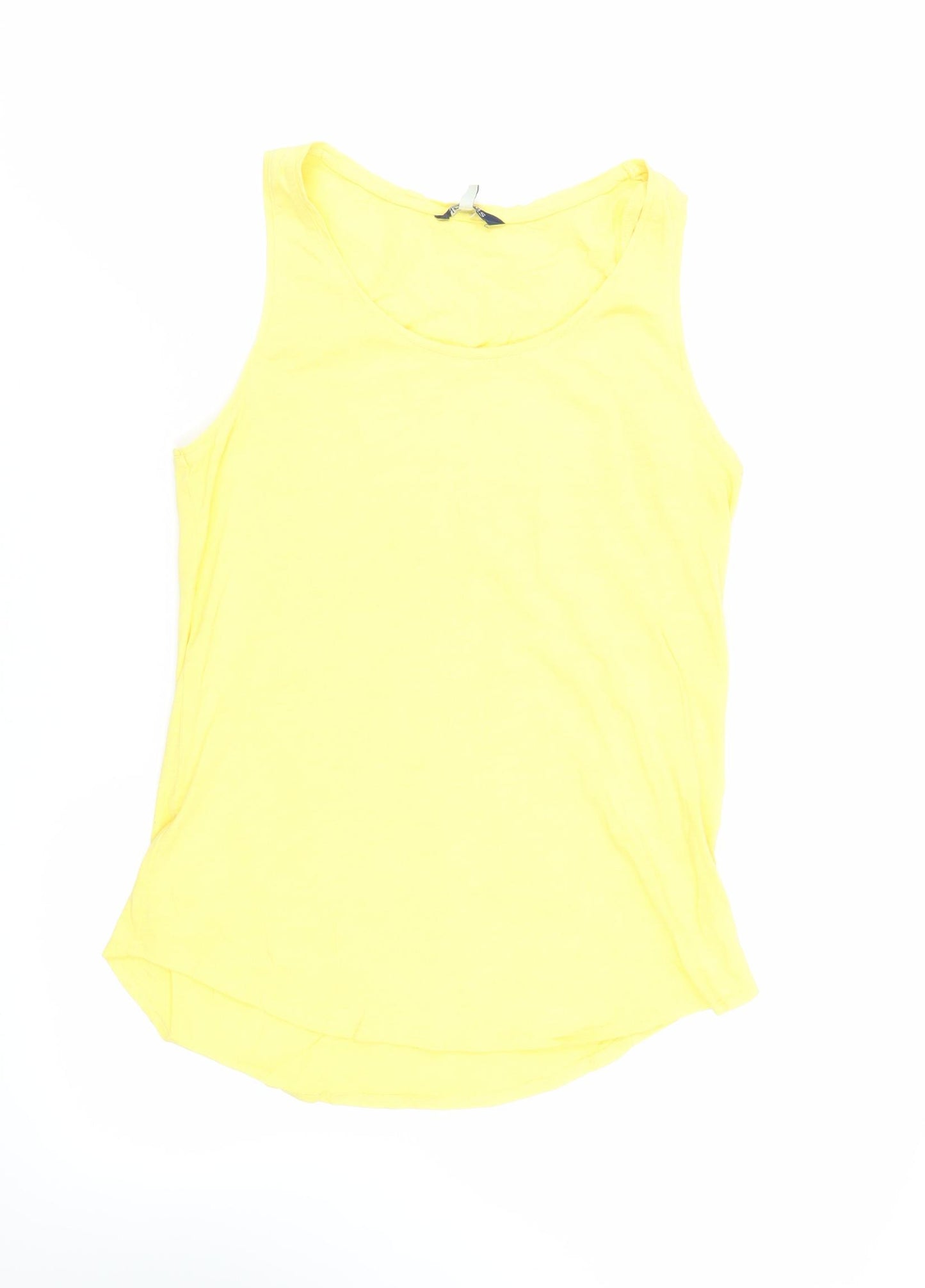 Joules Womens Yellow Cotton Basic Tank Size 10 Boat Neck