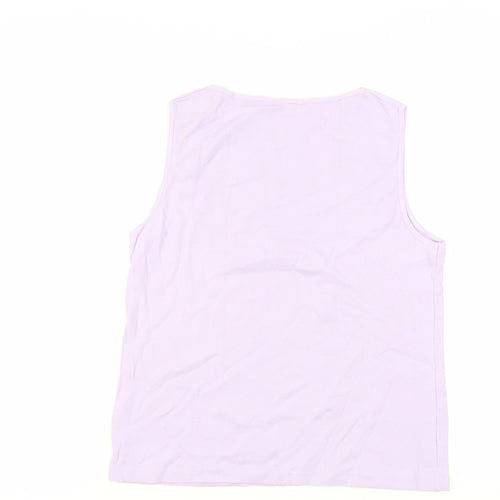 BHS Womens Purple Cotton Basic Tank Size 18 Boat Neck