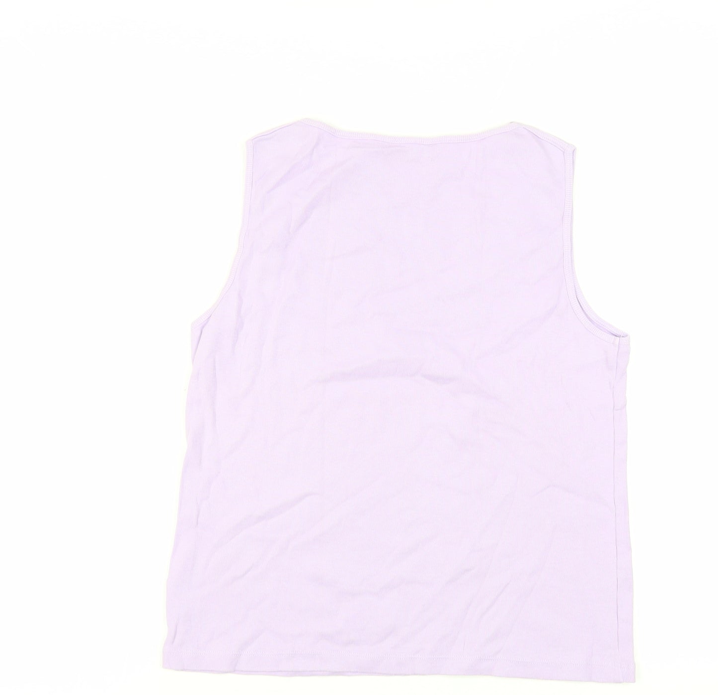 BHS Womens Purple Cotton Basic Tank Size 18 Boat Neck