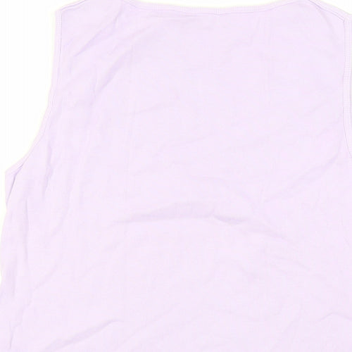 BHS Womens Purple Cotton Basic Tank Size 18 Boat Neck